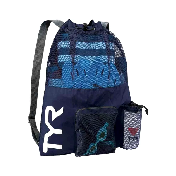 Worek na sprzęt treningowy TYR Alliance Big Mesh Mummy Bag NAVY Tyr plecak Big Mesh Mummy Bag Navy