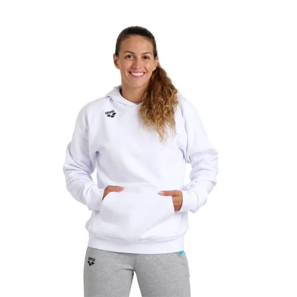 Arena bluza team hooded sweat panel biała