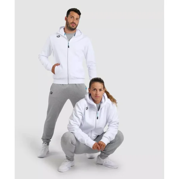 Arena bluza team hooded jacket panel Biała