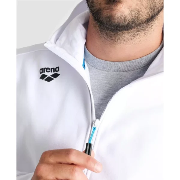 Arena bluza team hooded jacket panel Biała