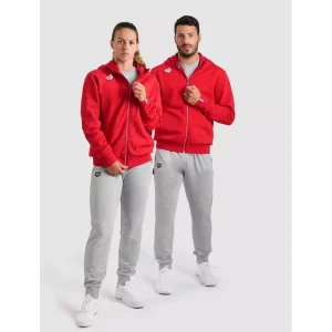 Arena bluza team hooded jacket panel Red