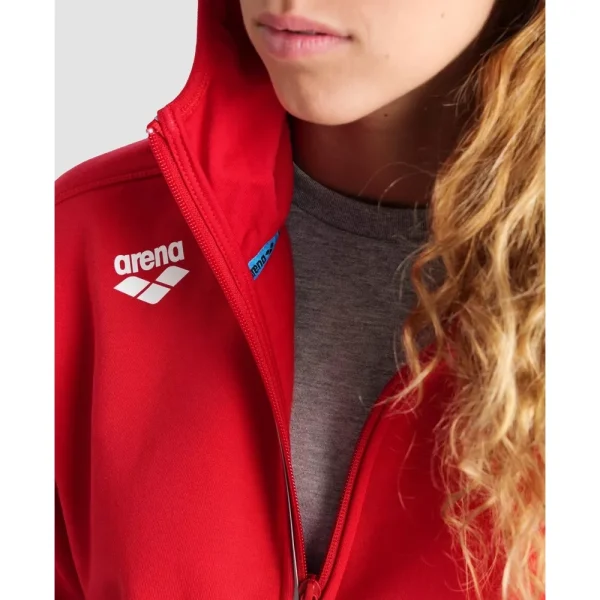 Arena bluza team hooded jacket panel Red