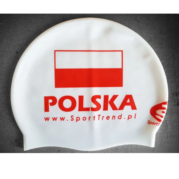 czepek_plywacki_flaga_polski_bialy SportTrend Czepek POLSKA Biały